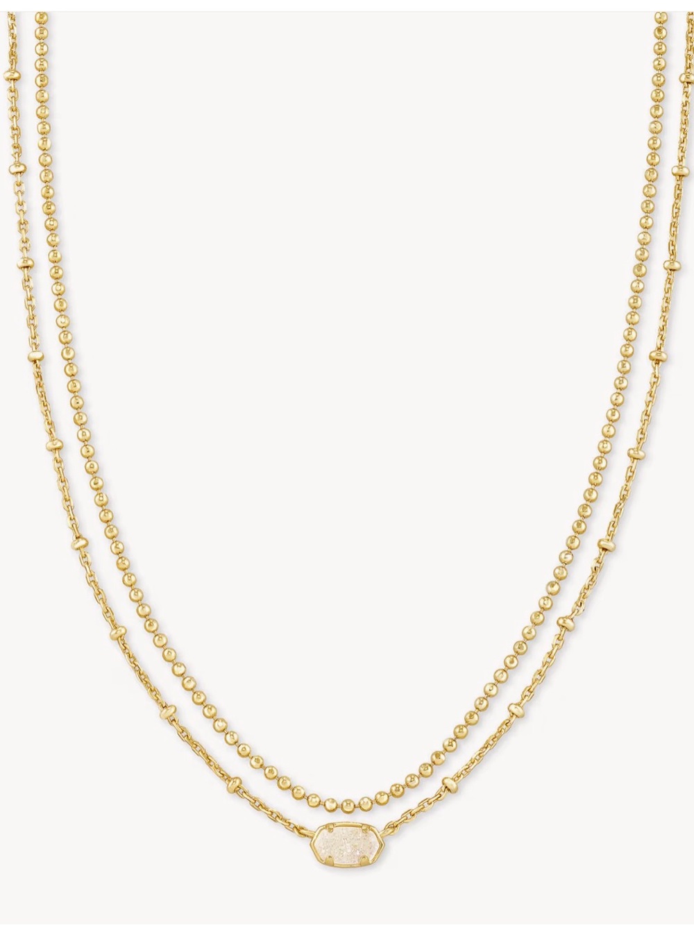Kendra Scott Emilie Gold Multi Strand Necklace in Iridescent Drusy.